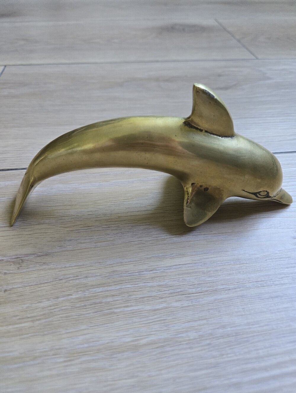 Brass Dolphin Figurine - Gold Tone